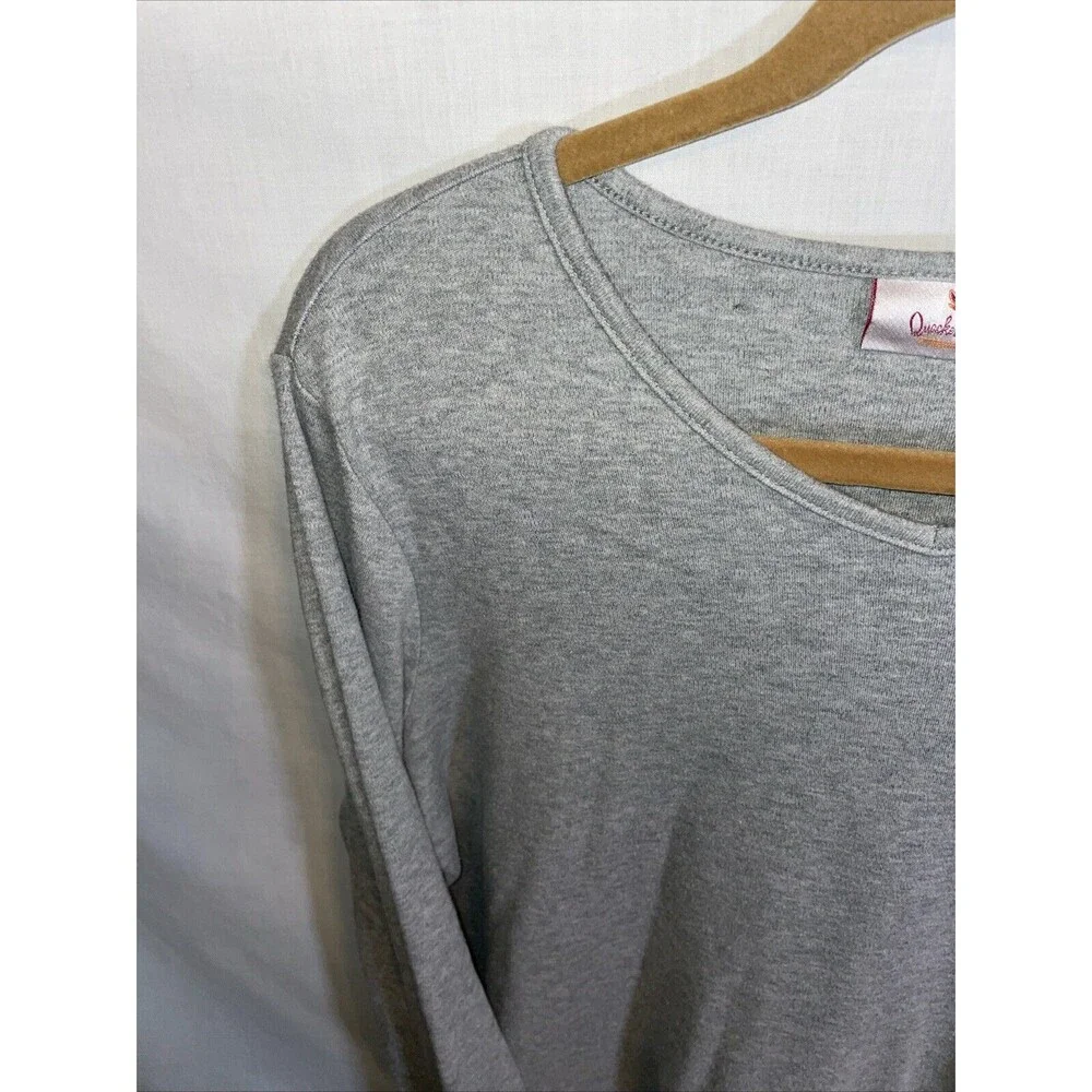 Quacker Factory Women’s Casual Blouse Size Large Gray Comfort Going Out Party